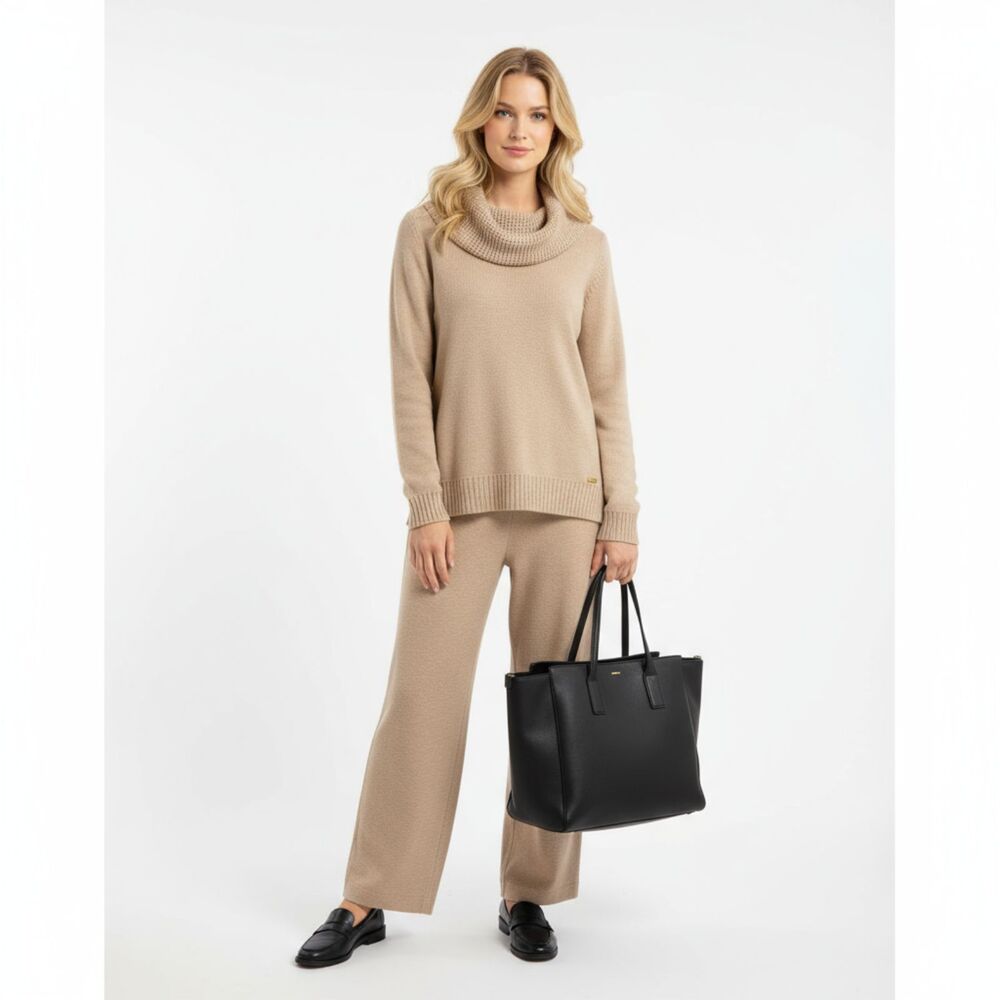 Calvin Klein Tan Knit Long Sleeve Cowl Neck Sweater NEW L - Picture 5 of 5
